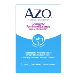 AZO Complete Feminine Balance Daily Vaginal Probiotics for Women, Clinically Proven to Help Protect Vaginal Health, Helps balance pH and yeast, 60 Count