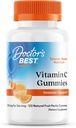 Doctor's Best, Vitamin C Gummies 250mg per Serving Great Tasting Immune Brain Eyes Heart Circulation Antioxidant Support Natural Pectin Vegan Gluten Free CT, Fruit, 120 Count