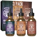 Viking Revolution Beard Oil for Men 3 Pack - Natural Mens Beard Oil Variety Set - Sandalwood, Pine and Cedar, Clary Sage Scents - Beard Conditioning and Moisturizing for a Healthy Beard (3 Pack, 1oz)