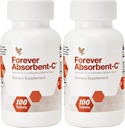 Forever Living - Absorbent-C - Orange, Honey Flavor with Oat Bran - Vitamin C for Immune Support and Skin Health - 100 Chewable Tablets (Pack of 2)