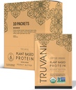 Truvani Vegan Pea Protein Powder | Peanut Butter | 20g Organic Plant Based Protein | Single Serving Travel Packets | 10 Servings | Keto | Gluten & Dairy Free | Low Carb | No Added Sugar