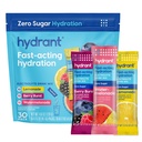 HYDRANT Hydrate Zero Sugar, Individual Hydration Electrolyte Powder Stick Packets with Zero Sugar and Electrolytes for Rapid Hydration (Variety Pack, 30 Count)