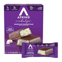 Atkins Endulge Chocolate Coconut Flavored Snack Bar, 1g Sugar, 12g Fiber, Low Sugar Snack, High Fiber Bars, Keto Friendly Treat, 16 Count