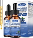 (2 Pack) Potassium Magnesium Supplement Liquid with Potassium, Magnesium,Calcium, Vitamin D3, Zinc, for Adult and Kid, Sugar Free
