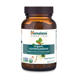 Himalaya Organic Ashwagandha Root, 90 Day Supply - Herbal Adrenal Support Supplements for Stress Relief and Energy Support - USDA Organic, Non-GMO, Vegan, Gluten Free, No Additives, 670 mg, 90 Caplets
