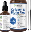 Liquid Collagen & Liquid Biotin With BioPerine For Enhanced Absorption - 10000mcg Collagen Liquid & 5000mcg Biotin Liquid - Liquid Collagen For Women -4 Month Supply of Biotin And Collagen Supplements