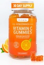 Python Vitamin C + Echinacea Supplement for Immunity and Lung Health, Supports Collagen Production, Skin Hydration, Immunity and Health, 60 Vegan Gummy Chews for Adults & Kids - 1 Month Supply