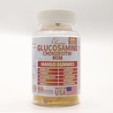 Glucosamine Chondroitin Gummies with MSM 60 CT Sugar Free Glucosamine Chondroitin Gummies Triple Strength for Joint Health & Immune Support for Adults, Men & Women - Mango Flavor