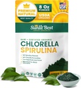 Sunlit Best USDA Organic Chlorella Spirulina Powder - 100% Raw & Vegan Source of Protein & Chlorophyll | Non GMO & Gluten Free Superfood Energy Drink | Gut Health & Immune Support Supplement, 8 oz