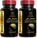 Brain Memory Support - Mental Resilience, Memory Recall, Learning Support, Brain Cognitive Support, Brain Supplements Pills, Memory Enhancement - 2 Bottles 60 Capsules