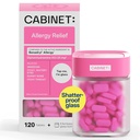 Cabinet: Diphenhydramine 25mg Allergy Relief Antihistamine Tablets for Allergies, Hay Fever, and Runny Nose, 120 Tablets (Refillable Glass Bottle)
