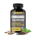 NooMost Organic Ashwagandha 400mg Capsules w/Black Pepper Extract as Vegan Ashwagandha Supplements for Anti Stress Relief, Natural Mood Support, Energy & Focus-60 Capsules