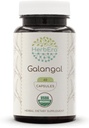 HerbEra Galangal USDA Organic 60 Capsules | Natural Herbal Supplement | Certified Organic Vegetarian Capsules and Organic Galangal (Alpinia Galangal) Dried Root (60 Capsules)