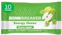 Bonk Breaker Energy Chews, Dairy-Free, Gluten-Free Ingredients to Provide Quick Energy and Focus, 1 Box of 10 Packets, Green Apple