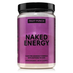 NAKED Fruit Punch Energy - Clean Pre Workout Supplement for Men and Women, NSF Certified, Vegan Friendly, No Added Sweeteners, Colors Or Flavors - 30 Servings