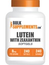 BulkSupplements.com Lutein with Zeaxanthin Softgels - Zeaxanthin Plus Lutein, Lutein and Zeaxanthin Supplements, Eye Vitamins - Gluten Free, 1 Softgel per Serving, 240 Softgels