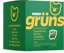 Gruns Sugar Free Super Greens Gummy Bears - Organic Spirulina and Chlorella, Prebiotics for Digestive Health, 20+ Vitamins and Minerals, Adaptogens - 30 sachets - 240 Gummies