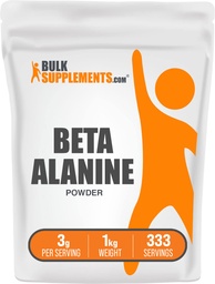 BulkSupplements.com Beta Alanine Powder - Beta-Alanine Supplement, Pre-Workout Supplement - Unflavored & Gluten Free, 3g per Serving, 1kg (2.2 lbs) (Pack of 1)