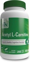 Health Thru Nutrition Acetyl L-Carnitine 500mg 200 Capsules | Supports Cognition & Mental Function | Memory & Attention | Non-GMO, 3rd Party Tested, Hypoallergenic, Gluten Free, Soy Free, Vegan