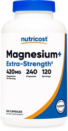 Nutricost Magnesium+ Extra Strength 420mg, 240 Capsules, Gluten Free, Vegan