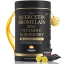 8-in-1 Quercetin with Bromelain Gummies 1000mg, High Potency Organic Quercetin Supplement with Zinc & Vitamin C, Elderberry, Seasonal Wellness & Immune Support, Vegan, Sugar Free, 120 Gummies
