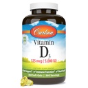 Carlson - Vitamin D3 5000 IU (125 mcg), Bone Health, Muscle Health, Cholecalciferol, Vitamin D Supplements, Vitamin D3 Soft Gels, 360 Softgels