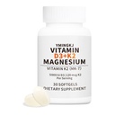 Vitamin D3 K2 5000 IU Softgels with Magnesium Supplement - & 120mcg MK-7 K2 for Bone Health & Immune Support - Non-GMO & Gluten-Free Softgels with MCT Oil- 30 Softgel