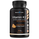 Vitamin K2 Supplement - Full Spectrum Vitamin K2-MK7, MK4 & Vitamin D - High Strength K2 Works with Vitamin-D3 - Vitamin-K 600mcg - Supports Bone Health - 90 Capsules