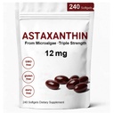 Astaxanthin 12mg, Premium Astaxanthin Antioxidant Supplements with Antioxidant Activity, Supports Eye, Immune, Skin Health, Internal Circulation-240 Softgels