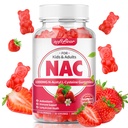 softbear NAC Gummies for Kids & Adults, NAC Supplement 1000mg N Acetyl Cysteine Supports Lung & Liver Health, Antioxidants & Immune System, Strawberry Flavor 60 Count