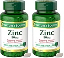 Nature’s Bounty Zinc 50mg,Immune Support & Antioxidant Supplement,Promotes Skin Health,1 Caplet Per Day,Gluten Free,250 Vegetarian Caplets,(Pack of 2)