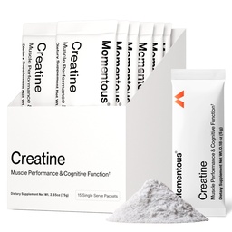 Momentous Creatine Monohydrate Powder - Creatine Powder - Supports Strength, Lean Muscle, & Recovery for Men & Women - NSF Certified for Sport - 5 g per Serving - 15 Servings
