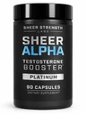 Testosterone Booster for Men - Sheer Alpha T-Booster - Clinically Backed Dose, Strongest Formula - Made in USA - Premium Blend of Fadogia Agrestis Tongkat Ali and Shilajit. 30 Servings