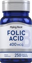 Piping Rock Folic Acid | 400mcg | 250 Vegetarian Tablets