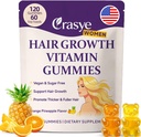 Hair Growth Multivitamins Gummies Sugar Free Biotin Gummies 10000mcg with Collagen, Keratin, Silicon, MSM & Omega-3 Vegan Hair Growth Supplement for Women - 120 Gummies - 60 Servings