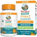 MARYRUTH'S Adult Vitamin C Gummies | USDA Organic | Vegan Chewable Vitamin C Gummies for Ages 14+ | for Immune Support & Overall Wellness | Vegan | Non-GMO | Orange Flavor | 60 Count