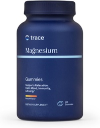 Magnesium Stress Relief Gummies (120 Ct) Low Sugar | Magnesium Citrate | Natural Calming Sleep Aid, Muscle Relaxer, Mood & Digestive Support | For Kids & Adults | Peach