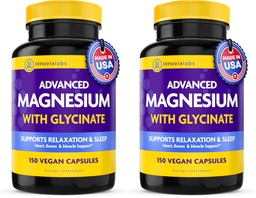InnovixLabs Advanced 2-in-1 Magnesium Glycinate & Magnesium Malate 210mg Capsules, High Absorption Chelated Magnesium Supplement, Supports Relaxation Sleep Muscle & Bone Health, Vegan, 150-Day Supply