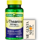 L-Theanine Spring Valley 100 mg Support 100 Count + me Gusta Sticker