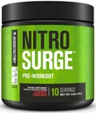 Jacked Factory NITROSURGE Pre Workout Supplement - Endless Energy, Instant Strength Gains, Clear Focus, Intense Pumps - NO Booster & Preworkout Powder with Beta Alanine - 10 Servings, Cherry Limeade