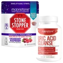 Moonstone Stone Stopper Drink Mix, 30-Day Supply Cranberry/Raspberry + Uric Acid Bundle