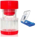 HealthSmart Pill Crusher, Grinder and Splitter, Crushes Vitamins, Tablets, Holds 2 Pills, with Grips and Steel Blade