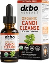 Candi Cleanse Support Supplement Drops - Organic Oregano Oil Drops Liquid & Black Walnut Wormwood - Extra Strength Overgrowth Balance Complex, Natural Oral Gut Cleanser Detox Health Supplements 1 oz