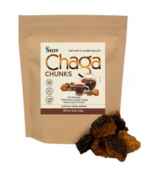 Chaga Mushroom Chunks 8 oz, Raw Dried Wild Siberian Chaga Tea, Non-GMO