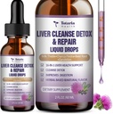 Liver Cleanse Repair Liquid,1100mg Milk Thistle Supplement Dandelion Root and 16+ Herbs for Liver Support Active Liver Health Formula No Sugar Vegan Non-GMO and All-Natural