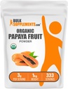 BulkSupplements.com Organic Papaya Fruit Powder - Flavoring Powder, Sourced from Carica Papaya Fruit - Gluten Free, 3g per Serving, 1kg (2.2 lbs) (Pack of 1)