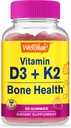 WellYeah Vitamin D3 + K2 Gummies - Vitamin D3 1000 IU, K2 100 MCG - Bone and Muscle Health Support, Natural Flavors, GMO Free, Gluten Free, Vegan - K2 D3 Vitamin Supplement- 60 Gummies