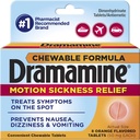 Dramamine Motion Sickness Relief Chewable Tablets, Orange Flavored, 8 Count (Pack of 2) DkT&Zr