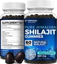 Pure Himalayan Organic Shilajit Gummies - Potent Shilajit Resin Supplement for Men & Women - 100% Natural with 90+ Trace Minerals - Boost Energy, Vitality, and Immune Support - 60 Gummies