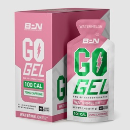 BARE PERFORMANCE NUTRITION, BPN Go Gel Endurance, 24g of Carbohydrates & 100 Calories per Pack, Vegan + Gluten Free Running Gel, 10 Single-Serving Packs, Caffeinated Watermelon
